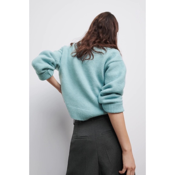 Zara Fuzzy Knit Sweater Crew Neck - Picture 3 of 8